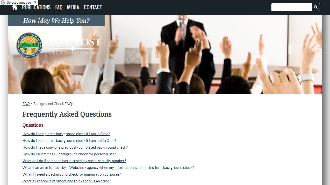 Background Check FAQs - Ohio Attorney General Dave Yost