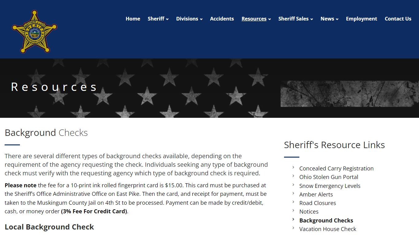 Background Checks - Ohio - Muskingum County Sheriff's Office
